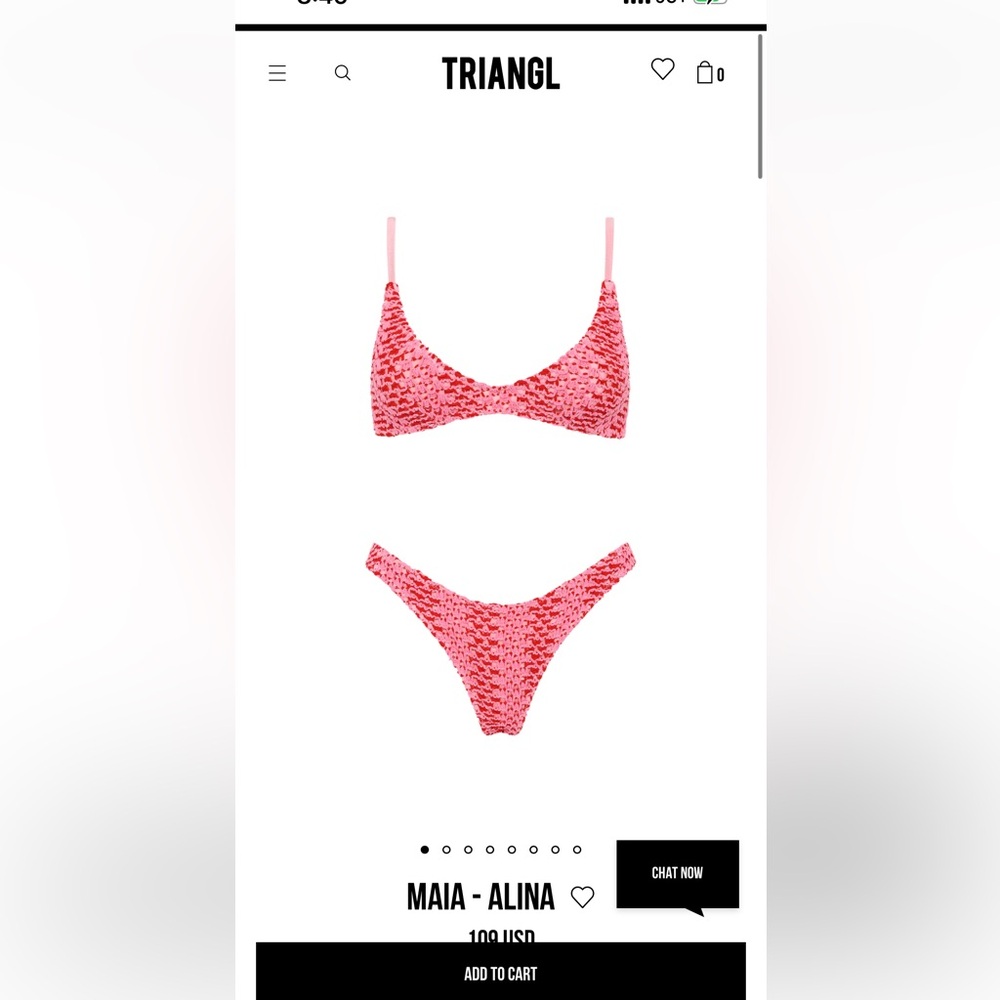 Triangl Malia Alina Bikini, S+ top, S cheeky bottom
